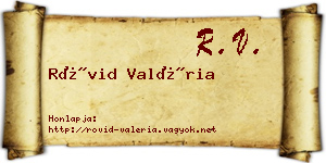 Rövid Valéria névjegykártya